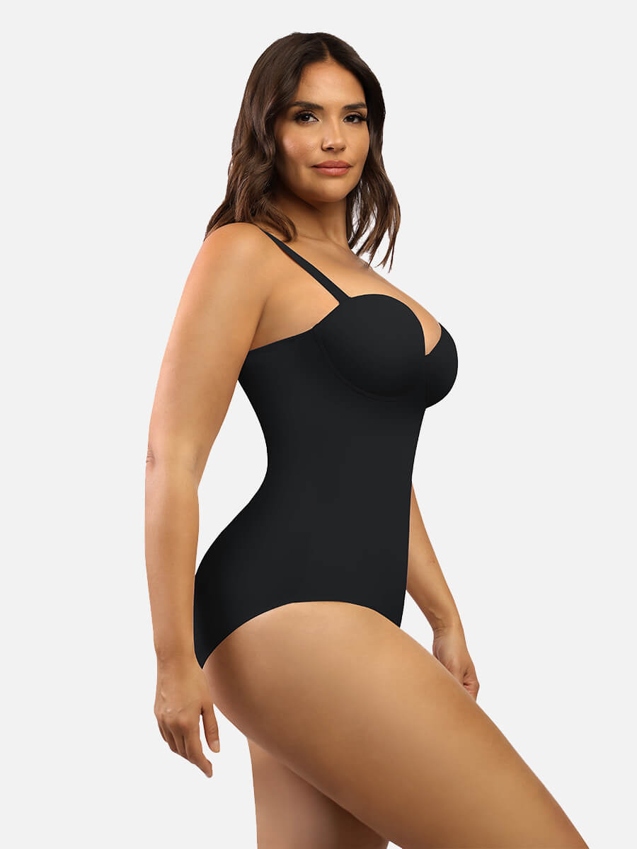 FeelinGirl Seamless Tummy Control Built-in Shaper Bodysuit with Removable Straps