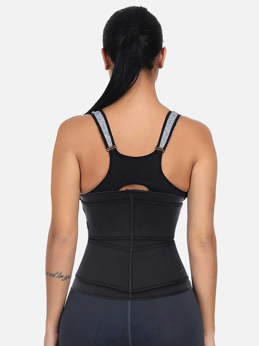 FeelinGirl Neoprene Waist Trainer With Zipper And Straps Plus Size Shapewear