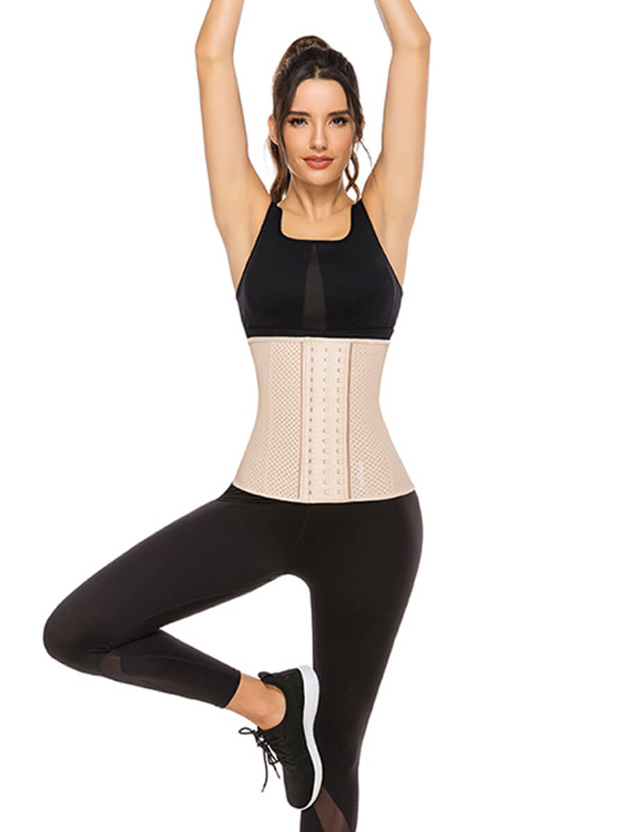 Latex Waist Trainer for Women Corset Cincher Breathable Girdle Trimmer Workout Hourglass Body Shaper with Steel Bones